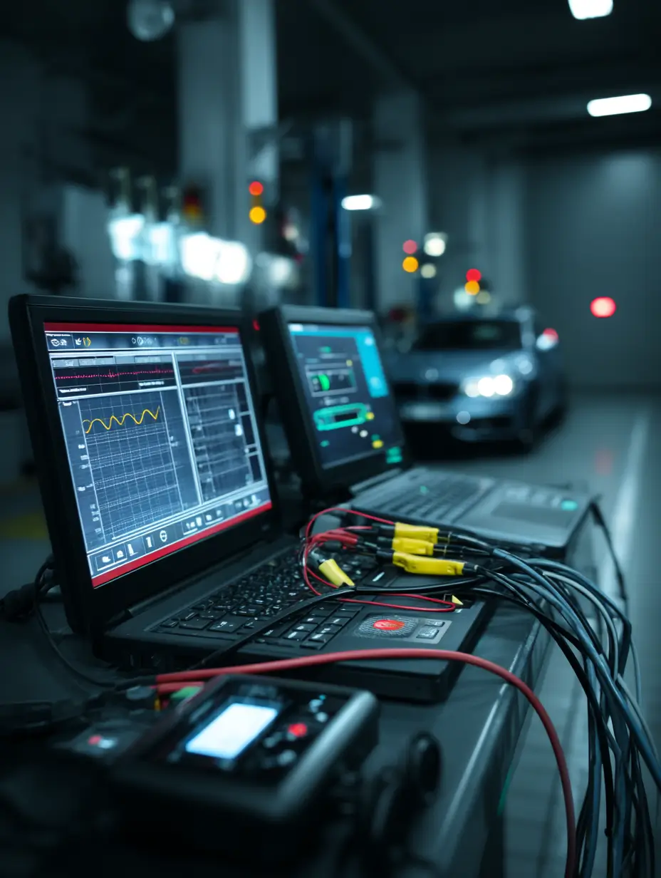 Poste de diagnostic électronique auto avec câblages et écrans de contrôle